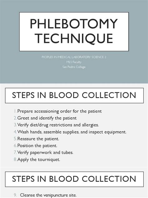 Phlebotomy Technique | PDF | Arm | Clinical Medicine