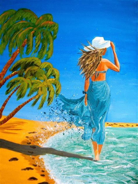 Pin By Elena On Sea Beaches Beach Scene Painting Painting Caribbean Art