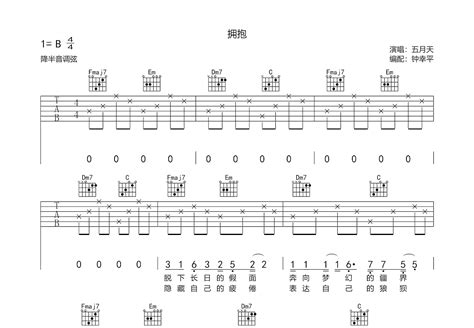 拥抱吉他谱五月天c调弹唱69专辑版 吉他世界