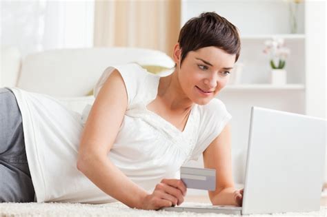 Premium Photo Charming Brunette Shopping Online