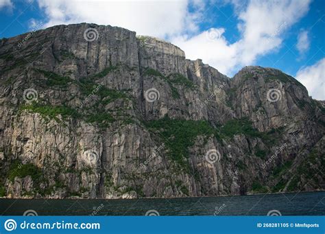 Stavanger Norway Fjord Coastline Seen from Offshore Boat on Cloudy Summer Day Stock Image ...