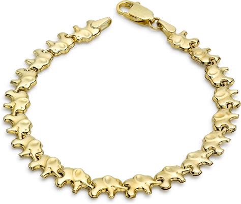 Carissima Gold Womens 9ct Yellow Gold Elephants Link Bracelet Of 19cm75 Uk Fashion