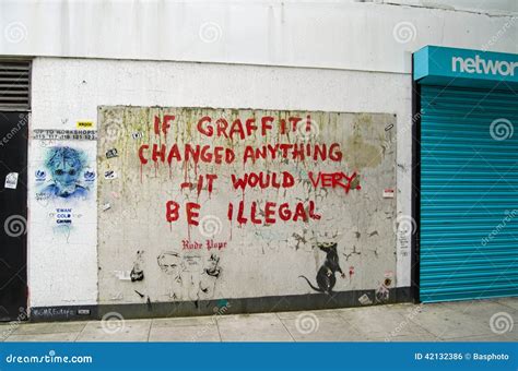 Banksy Graffiti, London Editorial Image | CartoonDealer.com #42132386