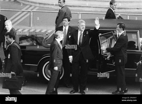 Archives 90ies G7 Summit Arrival Of The Heads Of States Bill Clinton