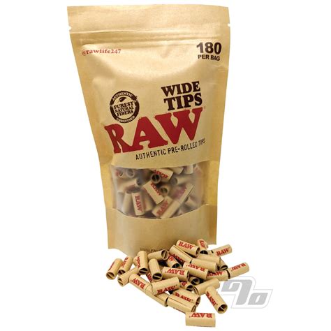 Raw Pre Rolled Wide Tips Bag Of 180 Tips