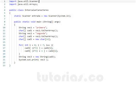 Arrays Java Intercalar Caracteres Tutorias Co