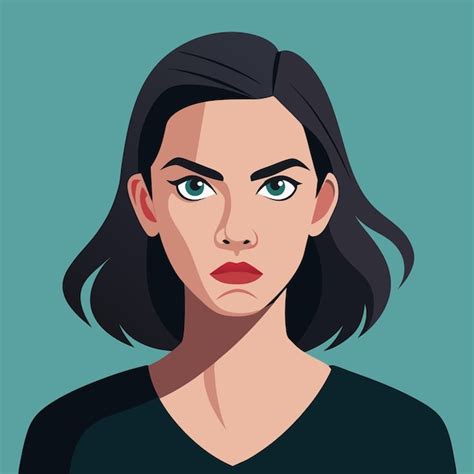 Woman Cartoon Character Expression Showing Vector Illustration