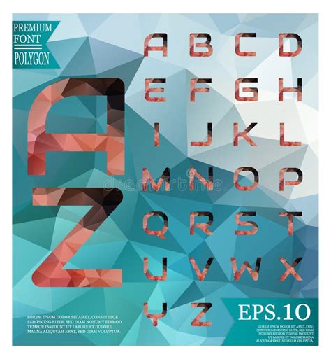 Font Low Poly Pastel Alphabet Vector Letters On Vector Stock Vector