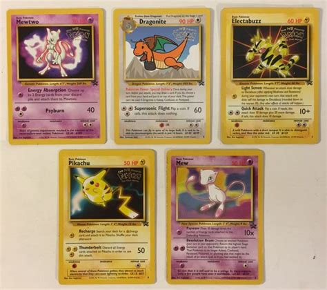 Pokemon Lot of 5 Black Star Promo + Kids WB Pokemon The Movie Trading ...