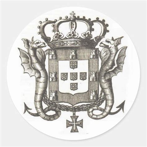 Portuguese Crest Classic Round Sticker Zazzle