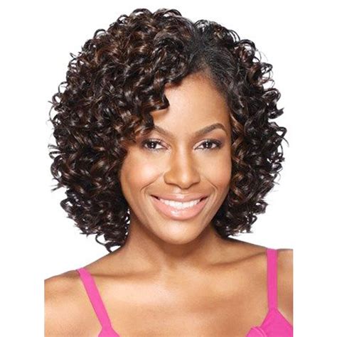 African American Kinky Curly Shoulder Length Synthetic Capless Women