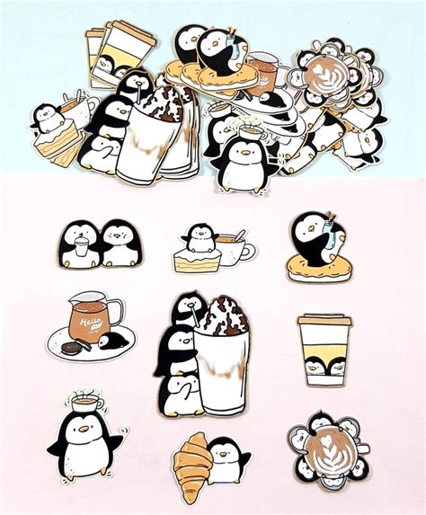 Cute Penguin Sticker Set Kawaii Stickers - Etsy