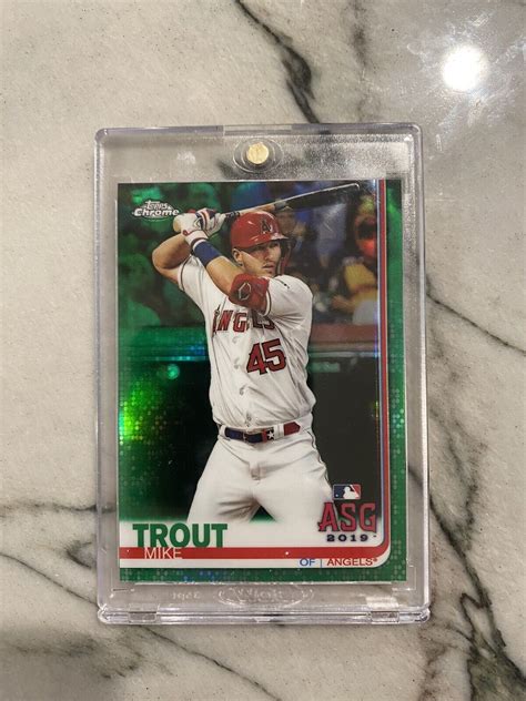 Mike Trout Topps Chrome Update All Star Game Green Refractor