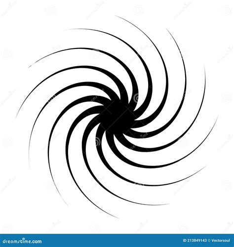 Swirl Twirl Spiral Shape Element Motif With Rotation Torsion