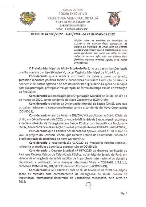 Decreto N Disp E Sobre As Medidas Do Munic Pio No Combate