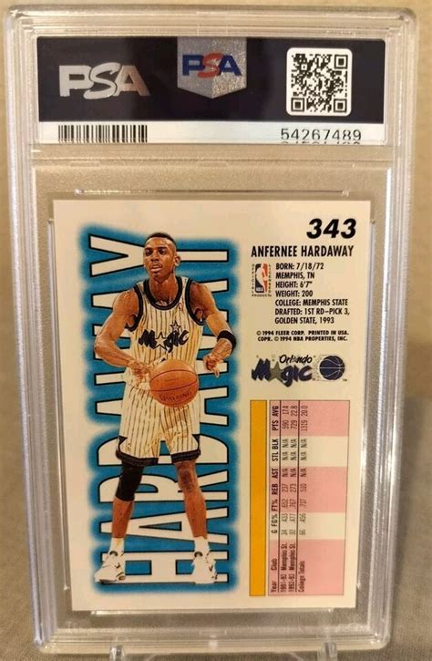 Fleer Anfernee Hardaway Psa Mint Rookie Rc Ebay