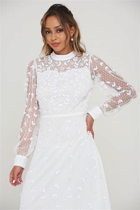 Willow White Embellished Maxi Dress Frock And Frill