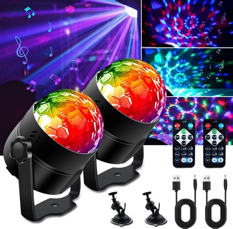 Discokugel SEBRUANC Disco Lights LED Musikgesteuert DJ Party Licht 360