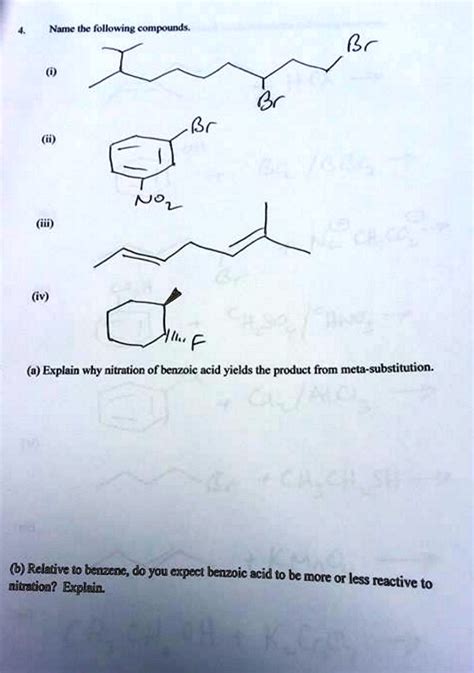 SOLVED Name Tle Following Compound