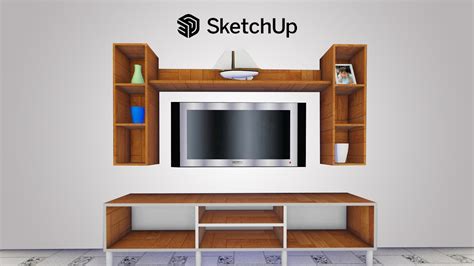 TUTORIAL SKETCHUP MENDESAIN FURNITURE RAK TV MINIMALIS YouTube