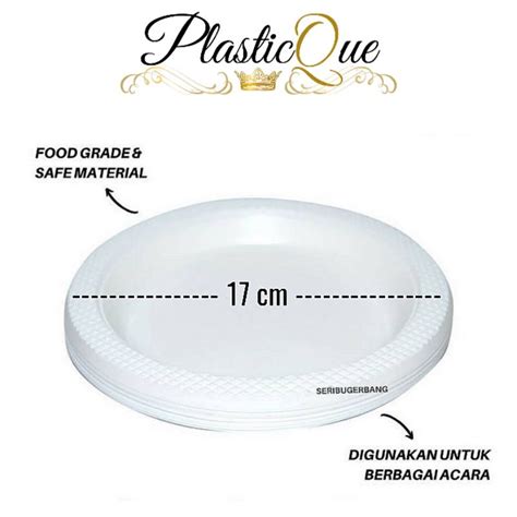 Jual Piring Plastik Putih Susu P Cm Inch Size M Medium Ukuran