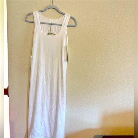 Lululemon Athletica Dresses Pima Cotton Openback Midi Dress Size 4 Color White Poshmark