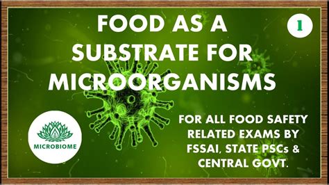 FOOD AS A SUBSTRATE FOR MICROORGANISMS TN MRB JA FSSAI CFSO TSPSC