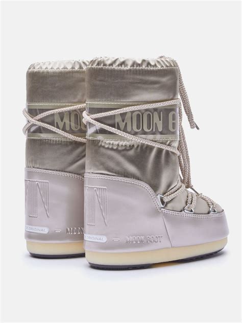 Icon Junior Glance Platinum Satin Boots Moon Boot Official Store