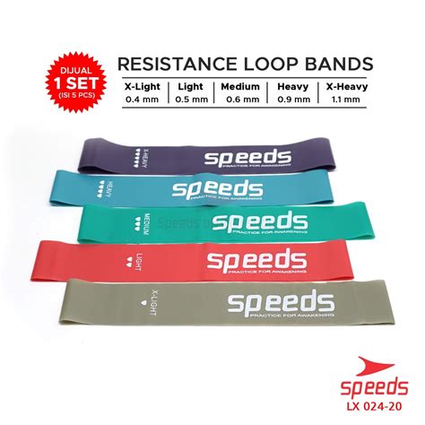 Jual Speeds Tali Resistance Loop Bands 1 Set Isi 5pcs Elastis Fitness Premium Tali Olahraga