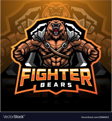 Bear Fighter Esport Mascot Logo Royalty Free Vector Image