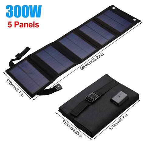 V W W W Usb Foldable Solar Panel Portable Flexible Waterproof