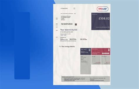 UK Utility Bill PSD Template NPOWER Proof Of Address