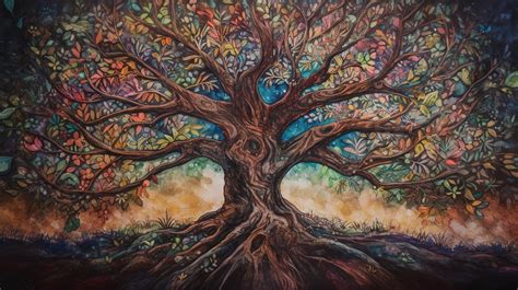 Tree Of Life Watercolor Painting