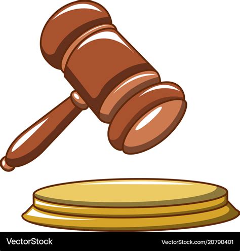 Hammer of the judge icon cartoon style Royalty Free Vector