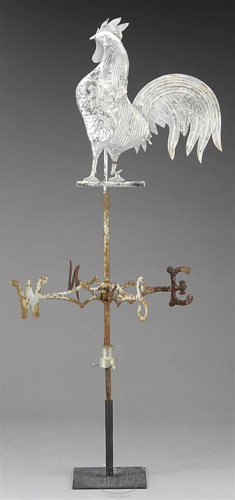 Molded Copper Full Bodied Rooster Weathervane With Directionals 3 D