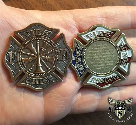 Fire Chief Firefighter Custom Engraved Challenge Coin