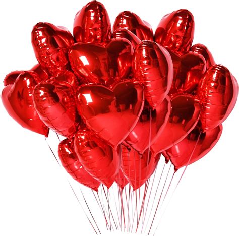 Jangostor Pezzo Palloncini In Foil A Forma Di Cuore Cm Rosso