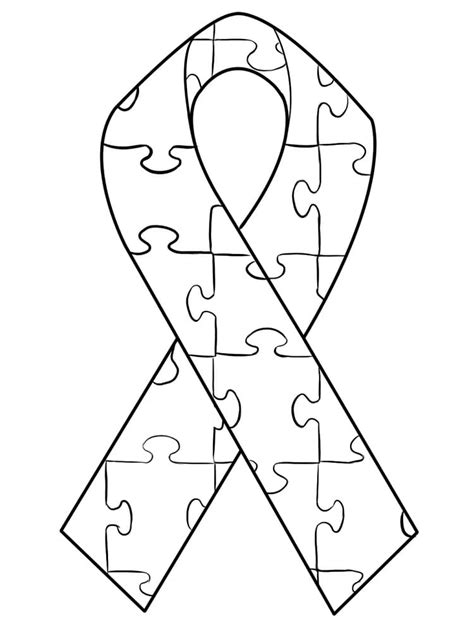 Autism Awareness Heart Puzzle Coloring Page - Free Printable Coloring Pages for Kids