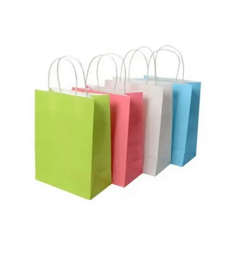 White Logo Solid Color Paper Bags For Shopping Capacity Kg At Rs