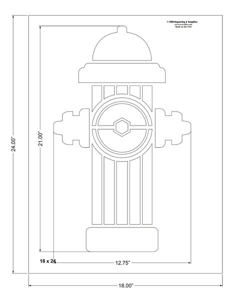 Fire Hydrant Stencil 18 X 24 Inches Overall Quilt Templates And Stencils