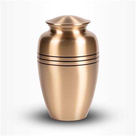 Gouden Urn Messing Groot Goud Zwart Horizontale Lijnen 3 7 Liter Urn