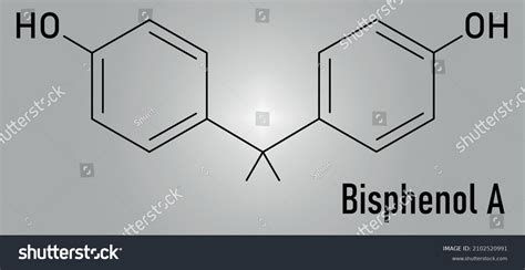 Bisphenol Bpa Plastic Pollutant Molecule Chemical Stock Vector Royalty