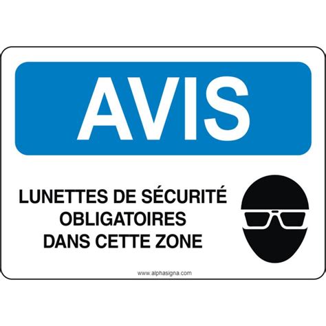 Affiche De S Curit Avis Lunettes De S Curit Obligatoires Dans Cette Zone