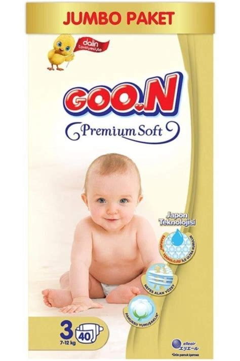 Goo n Goon Premium Soft Bebek Bezi 3 Beden Jumbo Paket 40 Adet Fiyatı