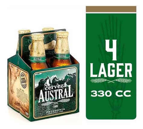 Pack 4 Cerveza Austral Lager Botella 330cc Cuotas Sin Interés