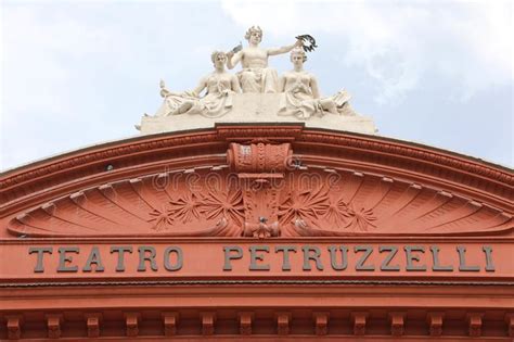 Bari Italy July Detail Of The Facade Of Teatro Petruzzelli