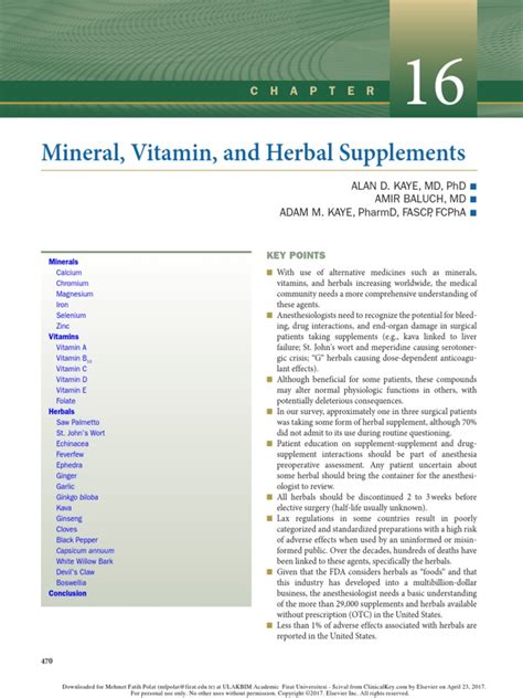 Mineral, Vitamin, and Herbal Supplements | PDF | Vitamin A | Vitamin B12