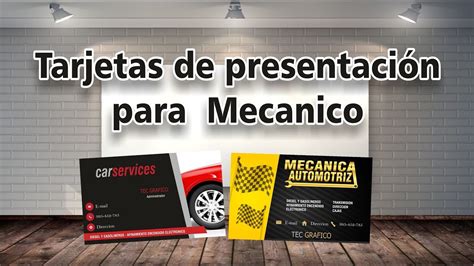 Diseños de Tarjetas de Presentación Mecánica Automotriz gratis YouTube