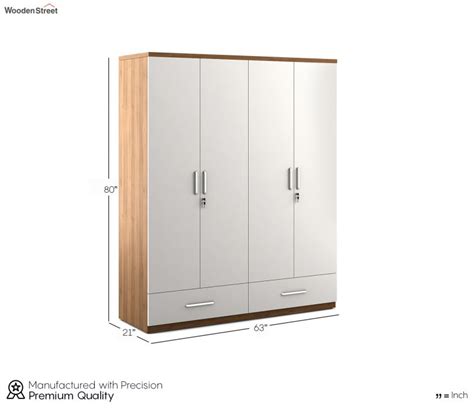 Buy Kosmo Apex Door Wardrobe Without Mirror Exotic Teak Frosty White