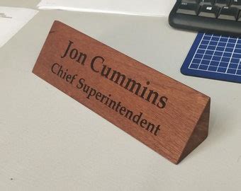 Solid Wood Personalised Desk Name Plate Office Plaque Solid Etsy Uk